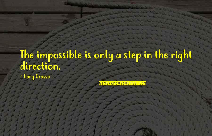 Marine Mammal Quotes By Gary Grasso: The impossible is only a step in the