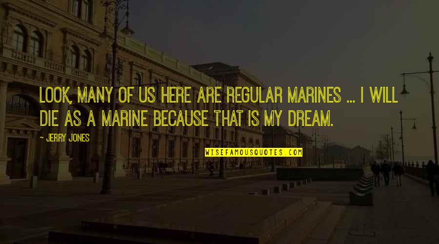 Marine Quotes By Jerry Jones: Look, many of us here are regular marines