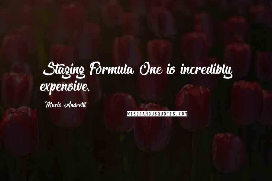 Mario Andretti quotes: Staging Formula One is incredibly expensive.