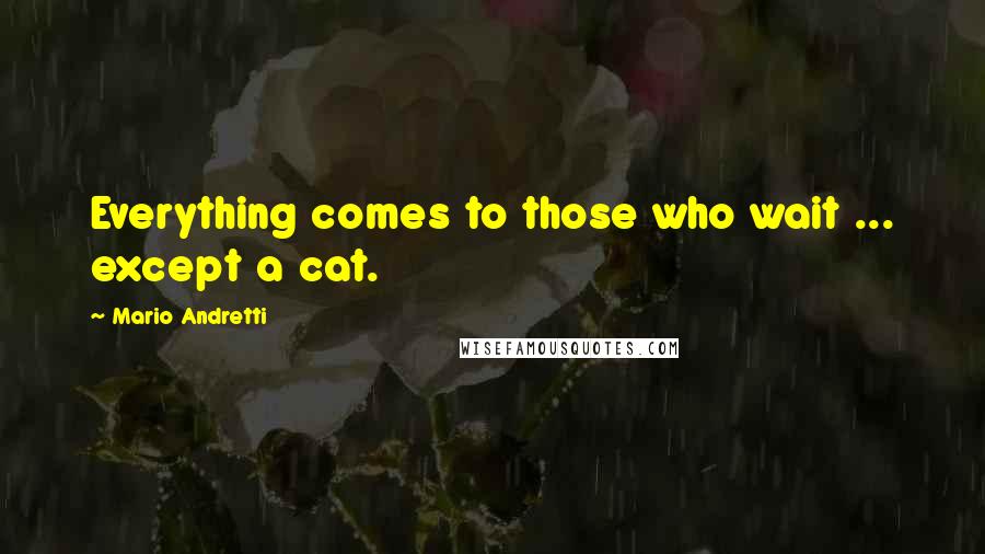 Mario Andretti quotes: Everything comes to those who wait ... except a cat.