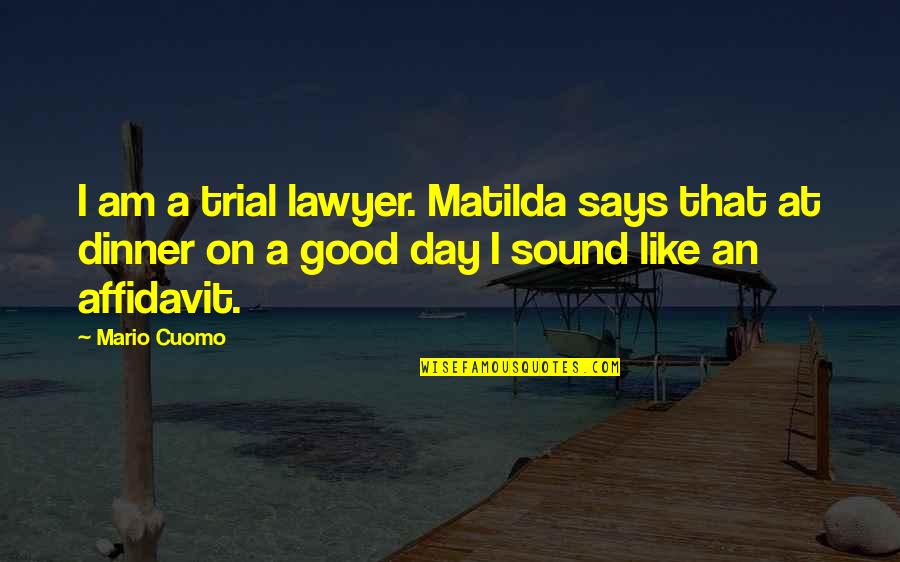 Mario Day Quotes By Mario Cuomo: I am a trial lawyer. Matilda says that