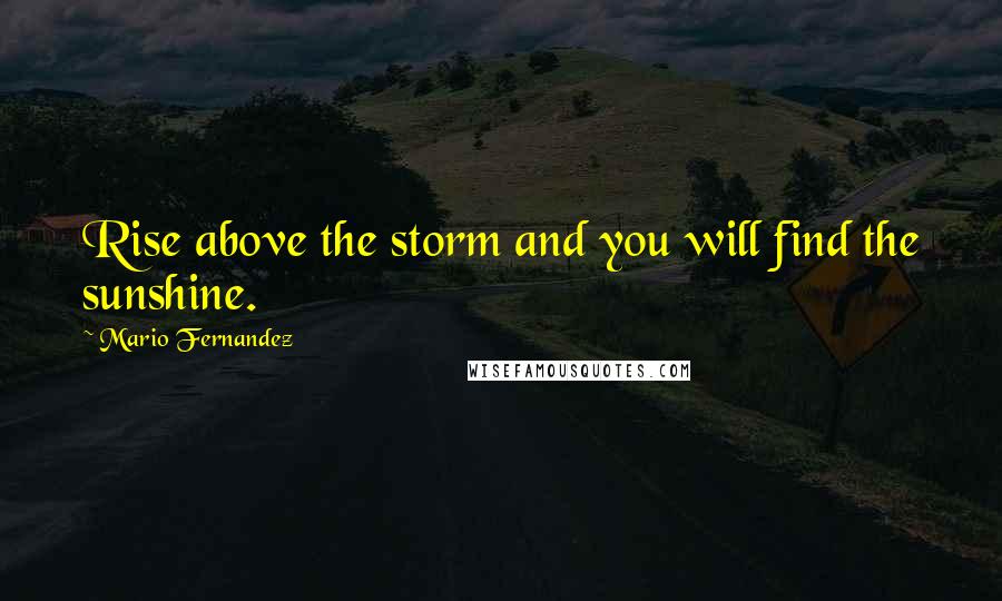 Mario Fernandez quotes: Rise above the storm and you will find the sunshine.