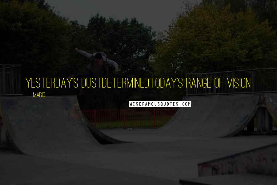 Mario quotes: Yesterday's dustdeterminedtoday's range of vision