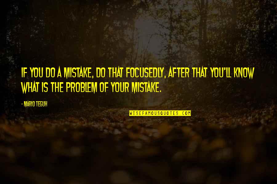 Mario Teguh Quotes By Mario Teguh: If you do a mistake, do that focusedly,