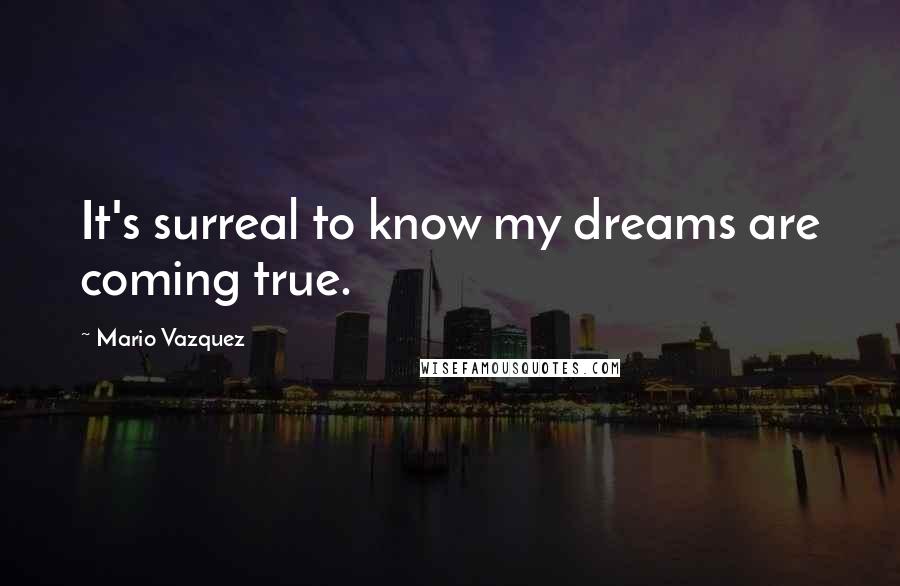 Mario Vazquez quotes: It's surreal to know my dreams are coming true.