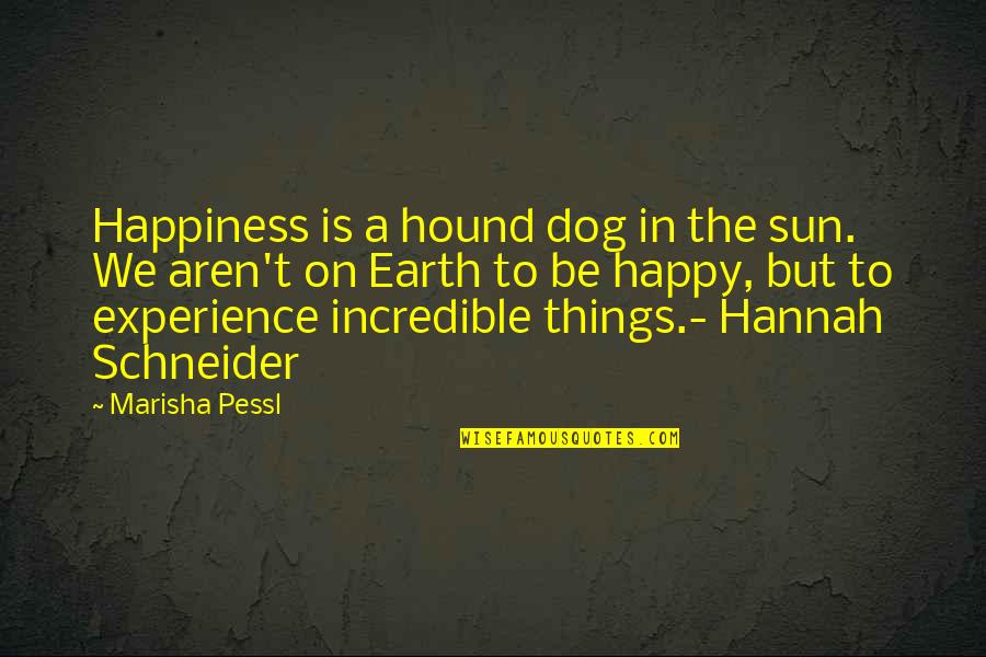 Marisha Quotes By Marisha Pessl: Happiness is a hound dog in the sun.