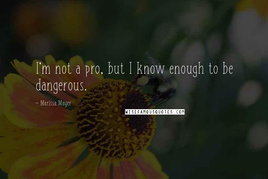 Marissa Mayer quotes: I'm not a pro, but I know enough to be dangerous.
