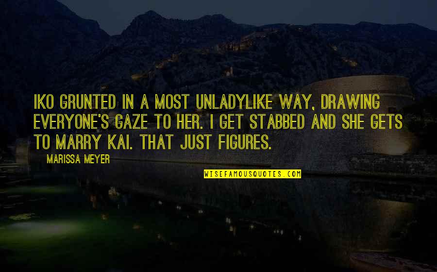 Marissa Quotes By Marissa Meyer: Iko grunted in a most unladylike way, drawing Marissa Quotes By Marissa Meyer: Iko grunted in a most unladylike way, drawing