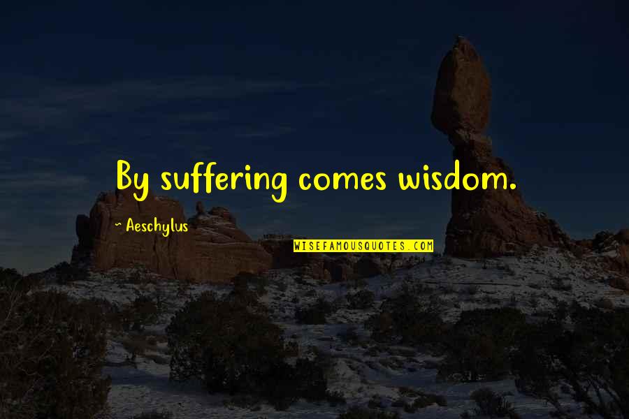 Mark A Trail Quotes By Aeschylus: By suffering comes wisdom.