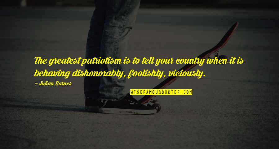 Mark Batterson Grave Robber Quotes By Julian Barnes: The greatest patriotism is to tell your country