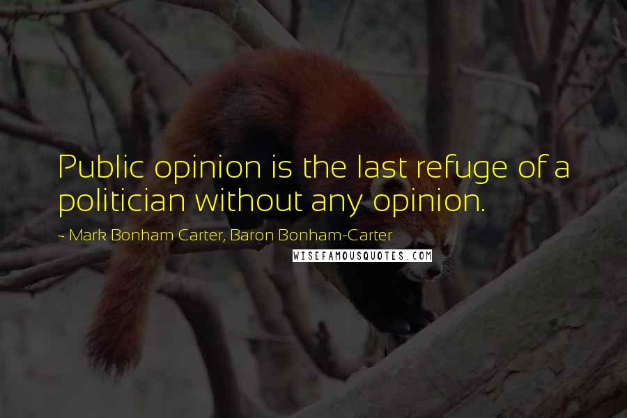 Mark Bonham Carter, Baron Bonham-Carter quotes: Public opinion is the last refuge of a politician without any opinion.