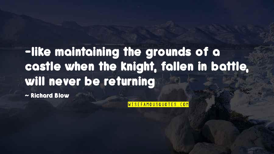 Mark Chang Quotes By Richard Blow: -like maintaining the grounds of a castle when