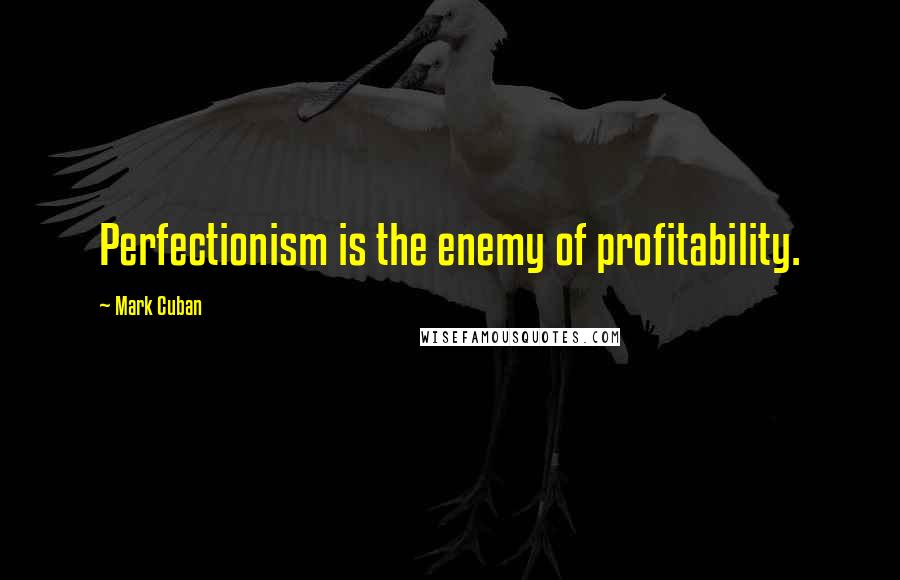 Mark Cuban quotes: Perfectionism is the enemy of profitability.
