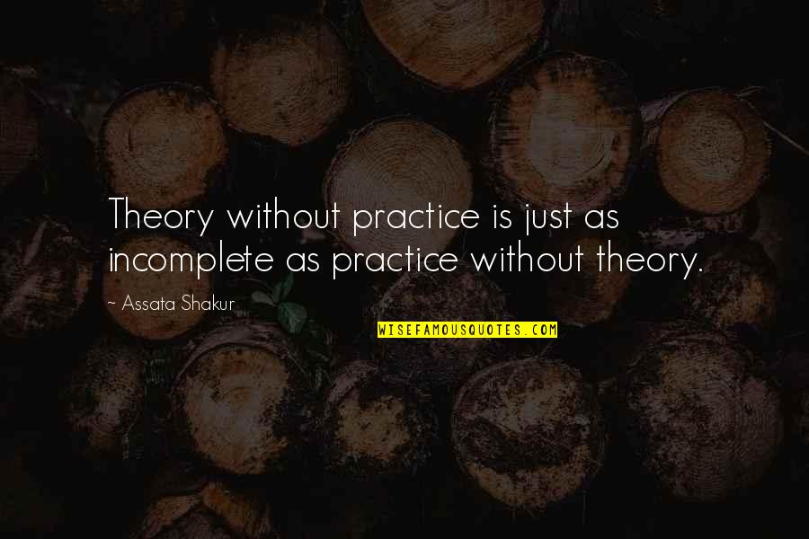 Mark Dantonio Michigan Quotes By Assata Shakur: Theory without practice is just as incomplete as