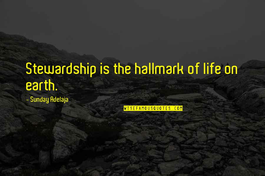 Mark Gingrich Quotes By Sunday Adelaja: Stewardship is the hallmark of life on earth.