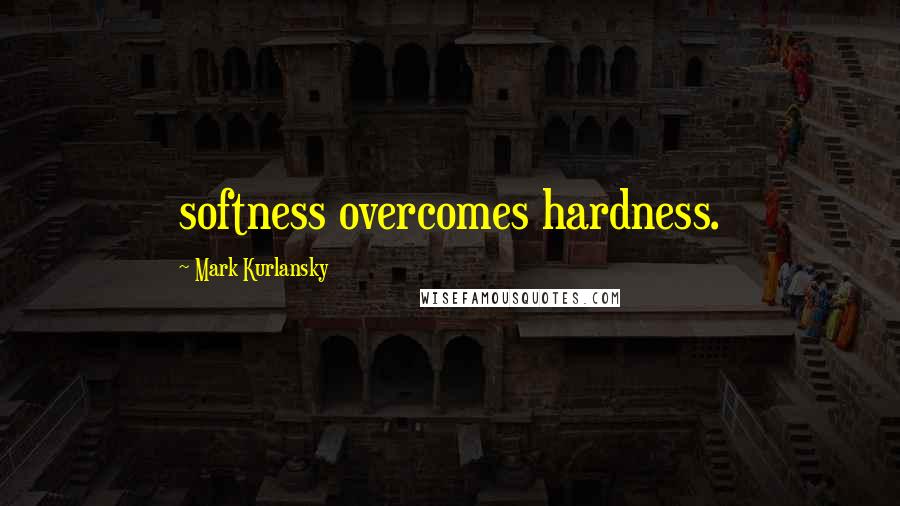 Mark Kurlansky quotes: softness overcomes hardness.