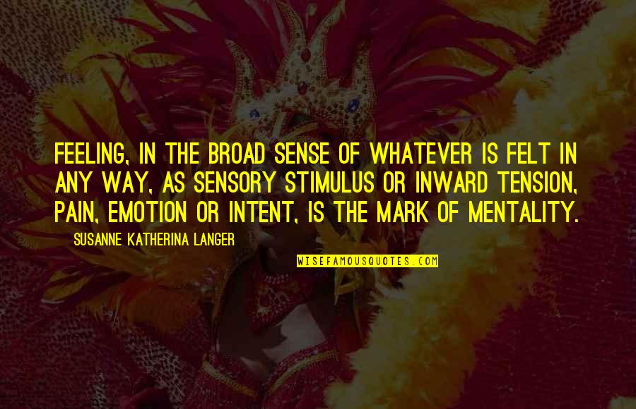 Mark Langer Quotes By Susanne Katherina Langer: Feeling, in the broad sense of whatever is