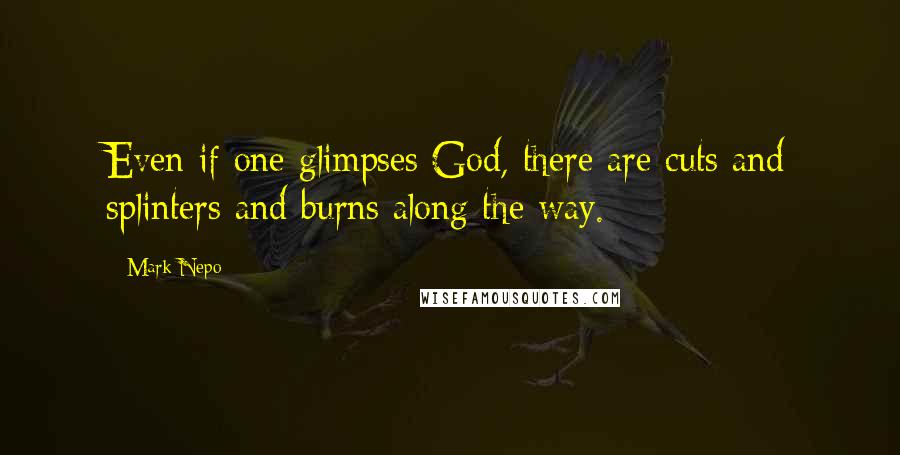 Mark Nepo quotes: Even if one glimpses God, there are cuts and splinters and burns along the way.