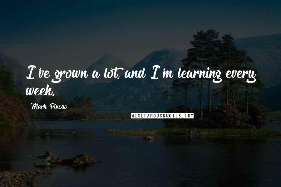 Mark Pincus quotes: I've grown a lot, and I'm learning every week.
