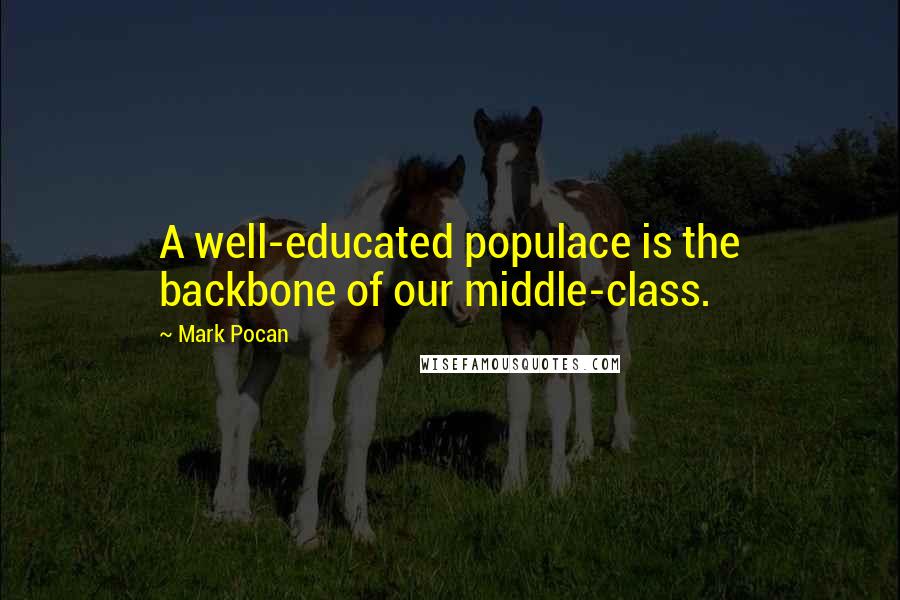 Mark Pocan quotes: A well-educated populace is the backbone of our middle-class.