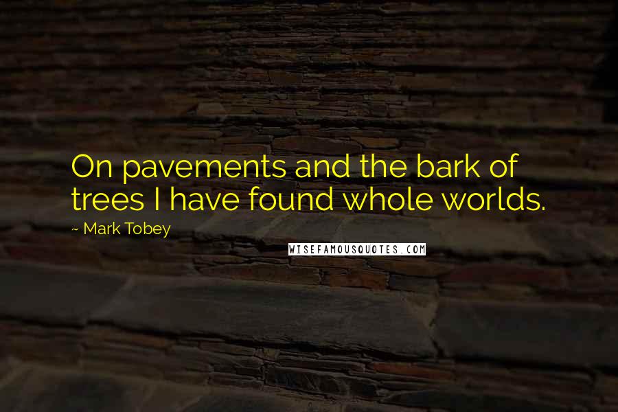 Mark Tobey quotes: On pavements and the bark of trees I have found whole worlds.