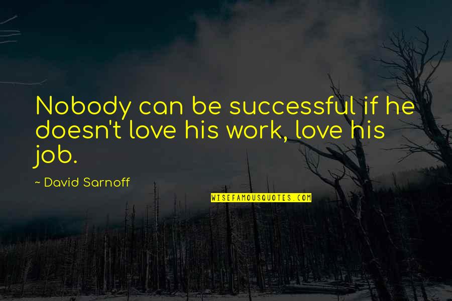 Mark Twain Adjectives Quotes By David Sarnoff: Nobody can be successful if he doesn't love