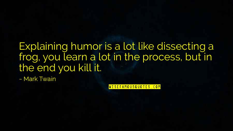 Mark Twain Humor Quotes By Mark Twain: Explaining humor is a lot like dissecting a