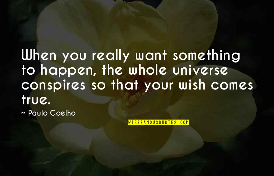 Markedly Heterogeneous Quotes By Paulo Coelho: When you really want something to happen, the