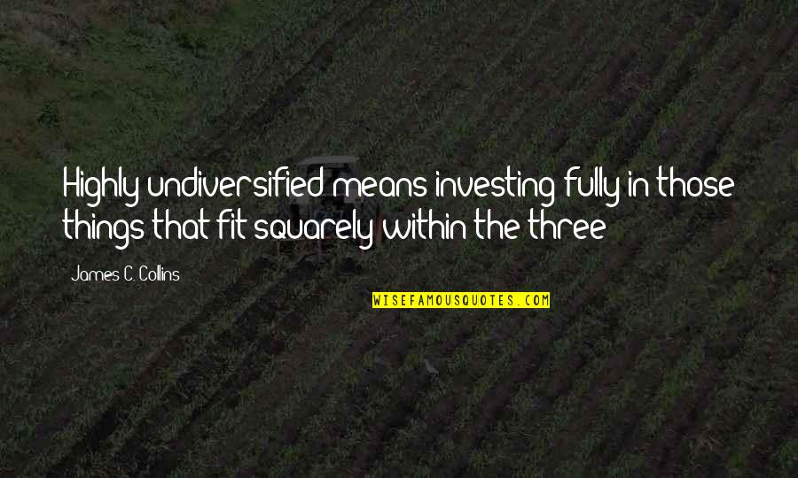 Markenschuhe Quotes By James C. Collins: Highly undiversified means investing fully in those things