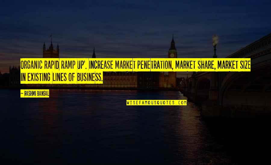 Market Share Quotes By Rashmi Bansal: Organic Rapid Ramp Up'. Increase market penetration, market