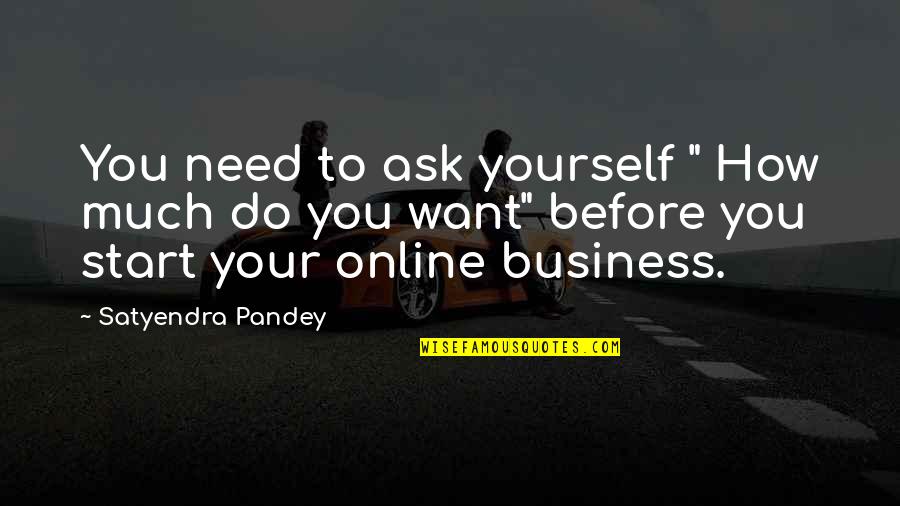 Marketing Business Quotes By Satyendra Pandey: You need to ask yourself " How much