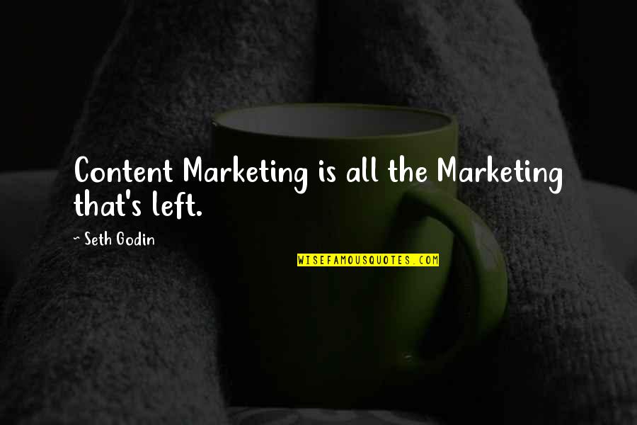 Marketing's Quotes By Seth Godin: Content Marketing is all the Marketing that's left.