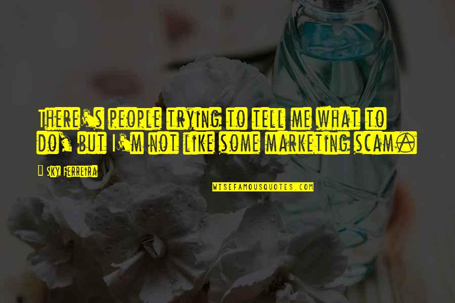 Marketing's Quotes By Sky Ferreira: There's people trying to tell me what to