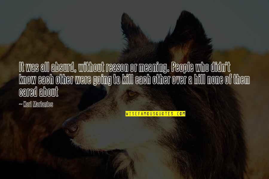 Marlantes Quotes By Karl Marlantes: It was all absurd, without reason or meaning.