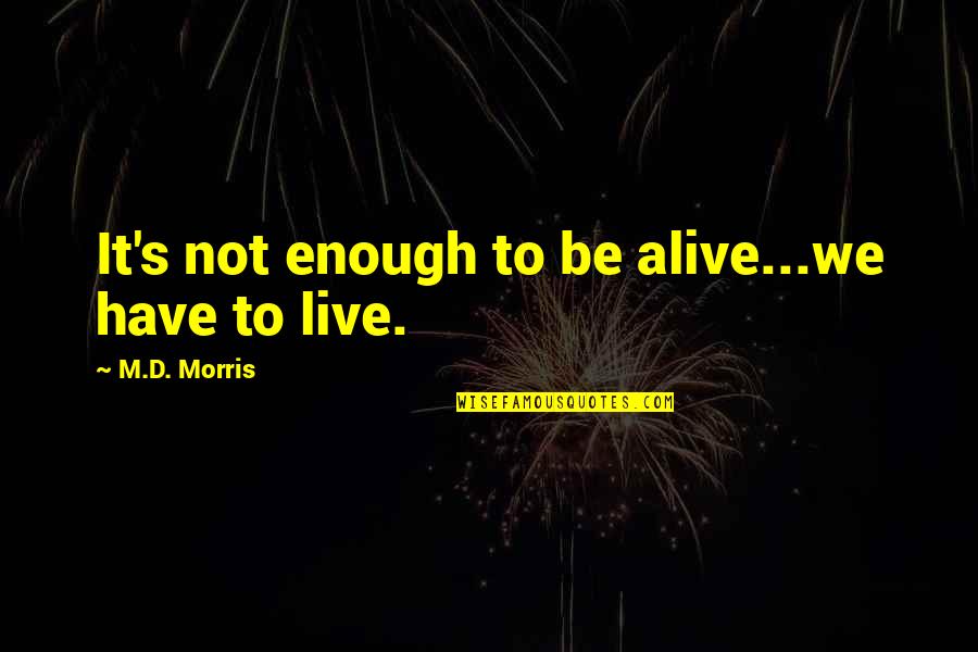 Marlen Haushofer The Wall Quotes By M.D. Morris: It's not enough to be alive...we have to