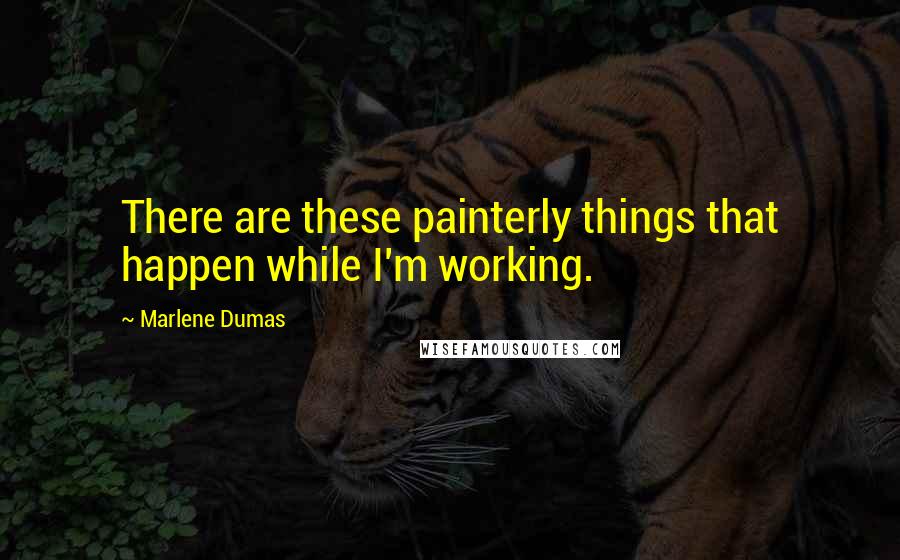 Marlene Dumas quotes: There are these painterly things that happen while I'm working.