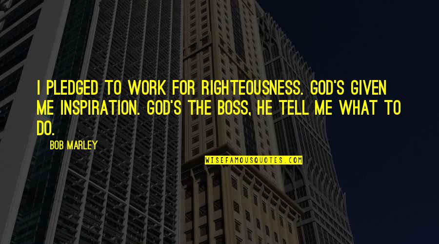 Marley And Me Quotes By Bob Marley: I pledged to work for righteousness. God's given