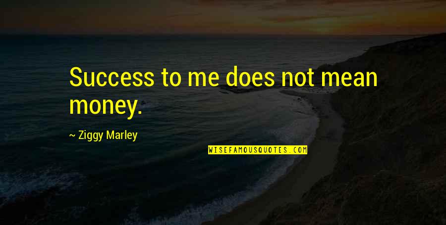 Marley And Me Quotes By Ziggy Marley: Success to me does not mean money.