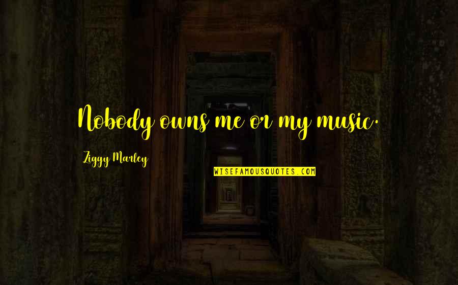 Marley And Me Quotes By Ziggy Marley: Nobody owns me or my music.