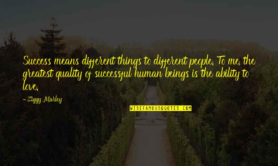 Marley Quotes By Ziggy Marley: Success means different things to different people. To