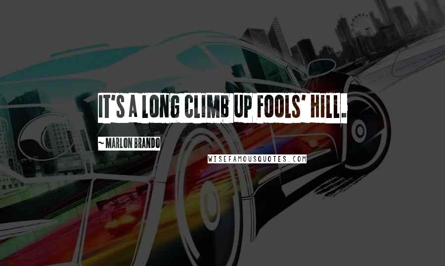 Marlon Brando quotes: It's a long climb up Fools' Hill.