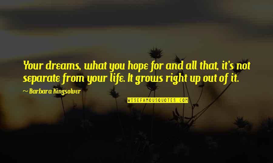 Marmande Garnier Quotes By Barbara Kingsolver: Your dreams, what you hope for and all