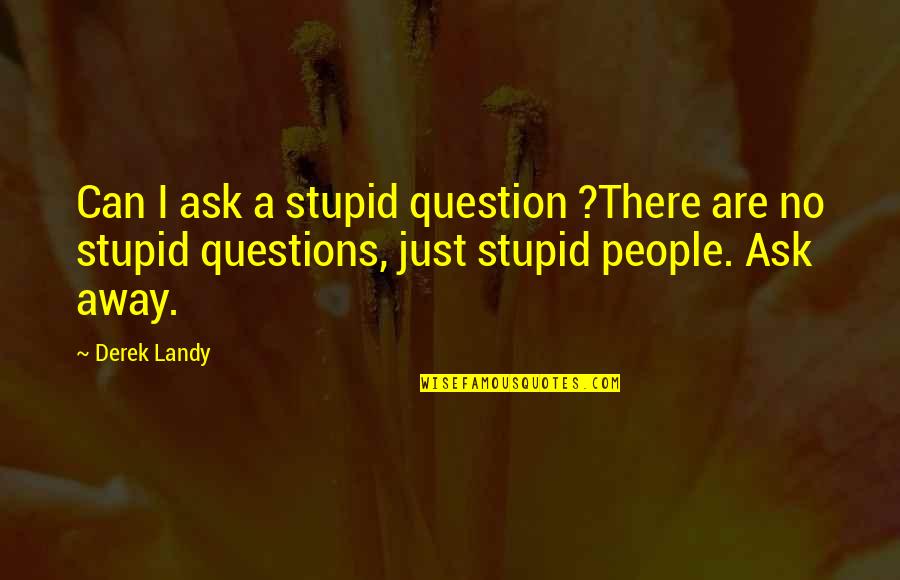 Marmara Bys Quotes By Derek Landy: Can I ask a stupid question ?There are