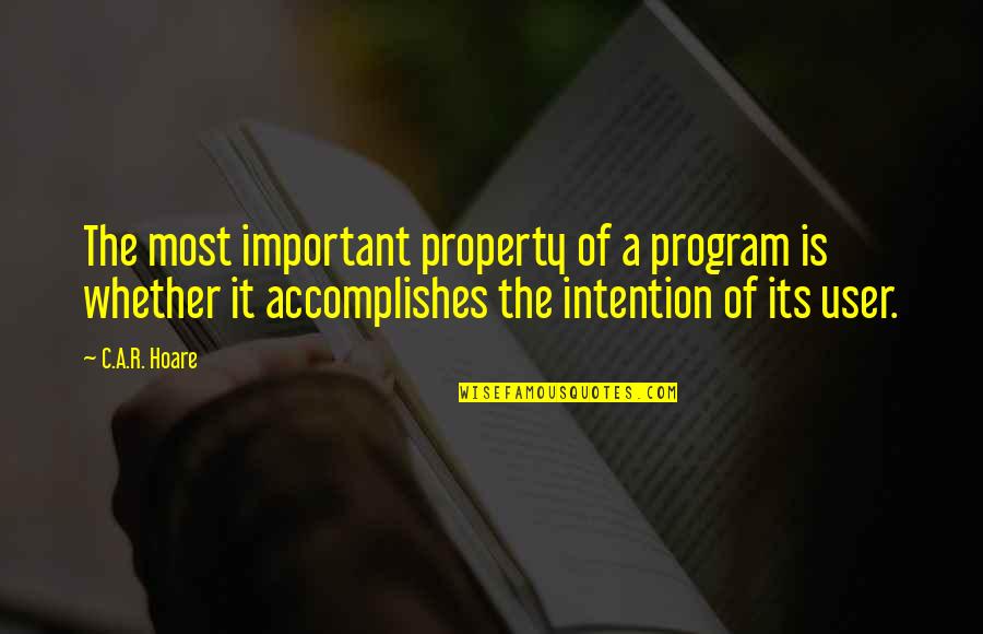 Marmatakis Calendar Quotes By C.A.R. Hoare: The most important property of a program is
