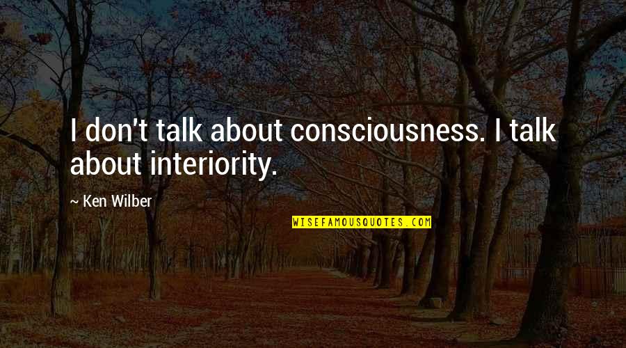 Marmello Quotes By Ken Wilber: I don't talk about consciousness. I talk about