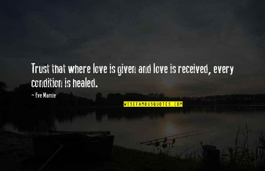 Marnie Quotes By Eve Marnie: Trust that where love is given and love