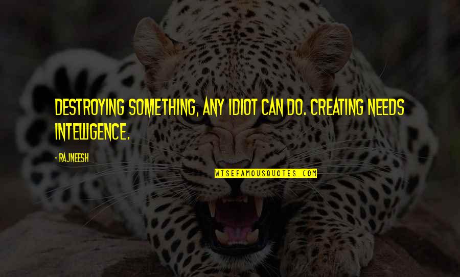 Maroochy Beach Quotes By Rajneesh: Destroying something, any idiot can do. Creating needs
