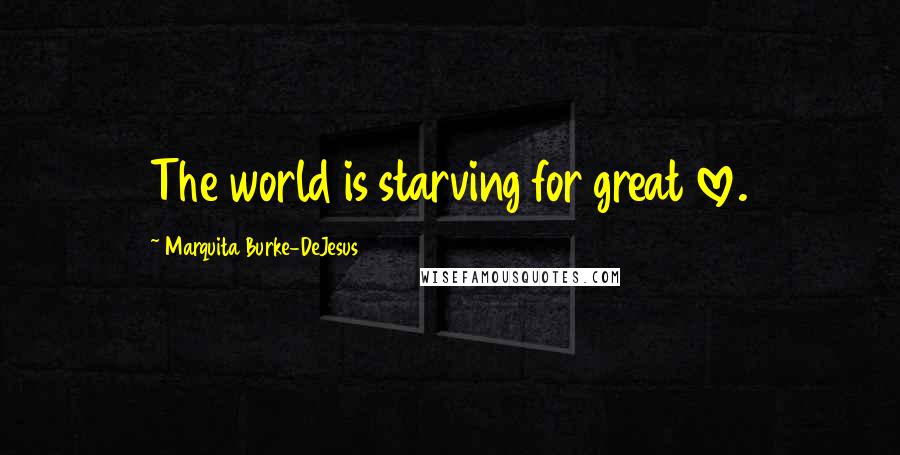 Marquita Burke-DeJesus quotes: The world is starving for great love.