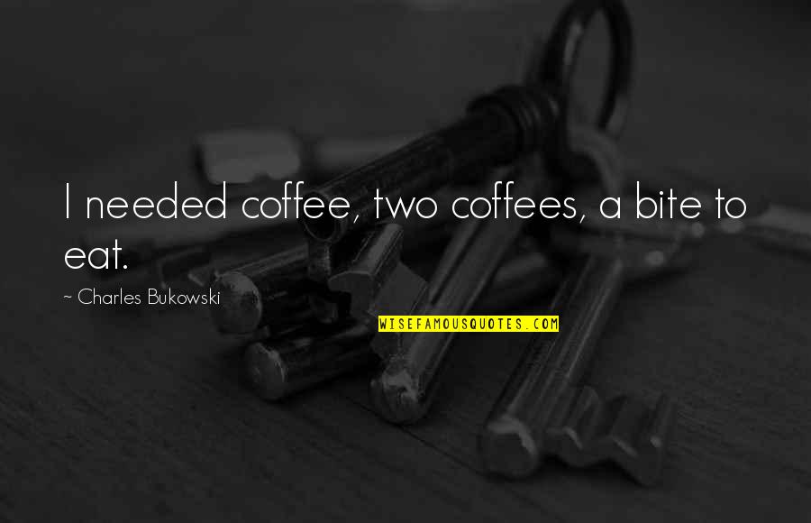 Marraine Quotes By Charles Bukowski: I needed coffee, two coffees, a bite to