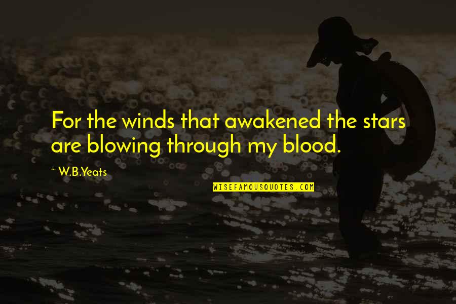 Marraine Quotes By W.B.Yeats: For the winds that awakened the stars are